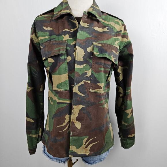 NEW Tricia Fix Upcycled Camo Shirt XS Embroidered Boho Army Teal OOAK NWT - Picture 6 of 15